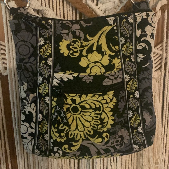Vera Bradley Black Floral Crossbody Bag Purse - Picture 2 of 9
